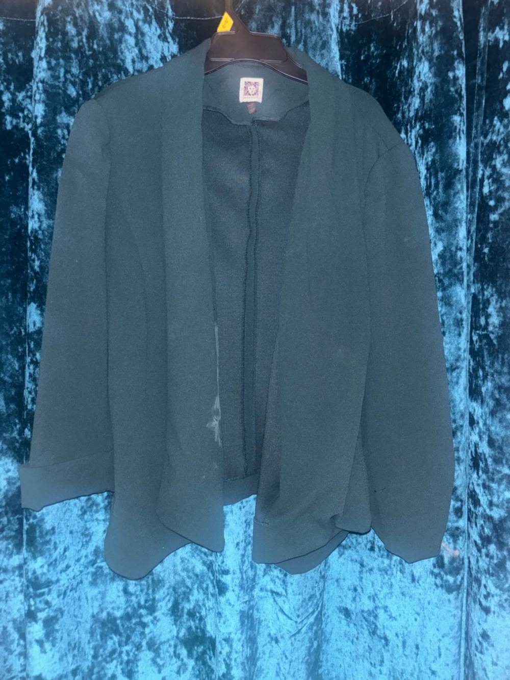 Anne Klein Black Open-Front Knit Cardigan